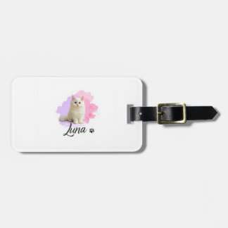 Etiqueta De Bagagem Marca de Bagagem – Arte de Gato Fofo – Luna