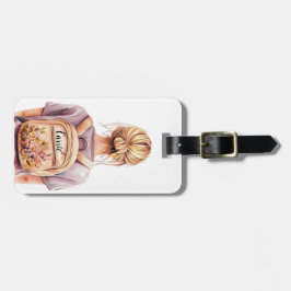 Etiqueta De Bagagem Marca de Bagagem da Mulher Loura Chic