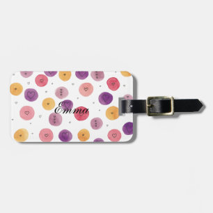 Etiqueta De Bagagem Marca de Bagagem de Corações de Água Quirky