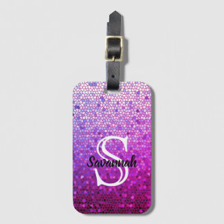 Etiqueta De Bagagem Marca de bagagem de monograma com nome pessoal esp