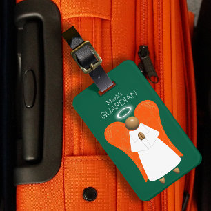 Etiqueta De Bagagem Marca de Bagagem do Anjo Guardião Castanho (de dup