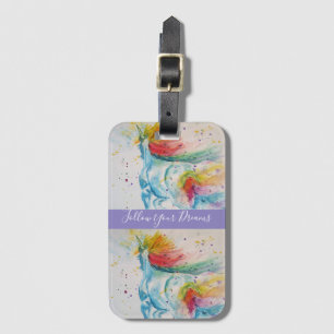 Etiqueta De Bagagem Marca de Bagagem do Arco-Arco de Pintura em Água 