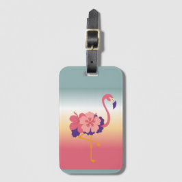 Etiqueta De Bagagem Marca de Bagagem, Flamingo Sunset Personalize Name