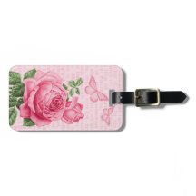Marca de bagagem floral rosa cor-de-rosa feminino