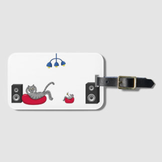 Etiqueta De Bagagem Marca de Bagagem para Amantes de Música e Gatos Re