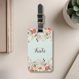 Etiqueta De Bagagem Marca de Bagagem para Monograma Personalizado Flor