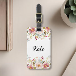 Etiqueta De Bagagem Marca de Bagagem para Monograma Personalizado Flor
