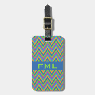 Etiqueta De Bagagem Marca de bagagem personalizada Chevron Pattern