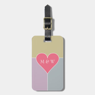 Etiqueta De Bagagem Marca de bagagem personalizada de padrão cardíaco