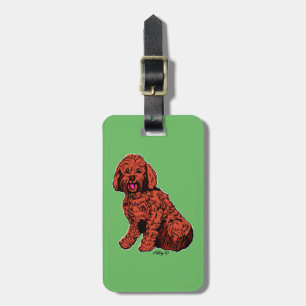 Etiqueta De Bagagem Marca de Bagagem Verde Brown Labradoodle