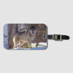 Etiqueta De Bagagem Marca De Bagagem Yellowstone-Wolf