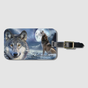 Etiqueta De Bagagem Marca De Bagagem Yellowstone-Wolf