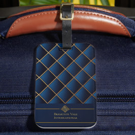Etiqueta De Bagagem Marcação de Bagagem Personalizada Navy Dourado Lux