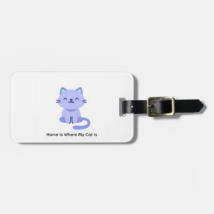 Etiqueta De Bagagem Marcas de Bagagem com Design Minimalista de Gato -