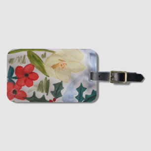 Etiqueta De Bagagem Marcas de Bagagem Flores de Inverno & Azevinho