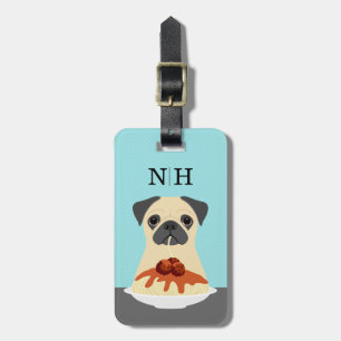 Etiqueta De Bagagem Marcas de bagagem Pug cor de gamo