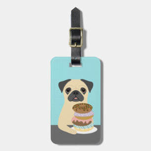 Etiqueta De Bagagem Marcas de bagagem Pug cor de gamo