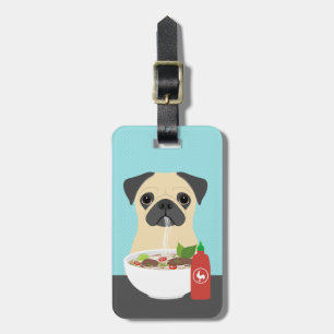 Etiqueta De Bagagem Marcas de bagagem Pug cor de gamo