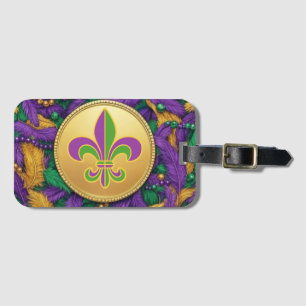 Etiqueta De Bagagem Mardi Gras Fleur de lis