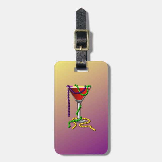 Etiqueta De Bagagem Mardi Gras Martini (Frente Vertical)