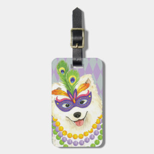 Etiqueta De Bagagem Mardi Gras Samoyed