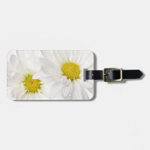 Etiqueta De Bagagem Margaridas brancas - modelo personalizado da flor