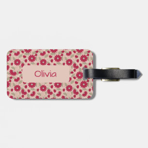 Etiqueta De Bagagem Margaridas cor-de-rosa personalizadas