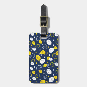 Etiqueta De Bagagem Marinho Blue Lemon Art - Refrescando o Citrus Desi