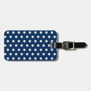 Etiqueta De Bagagem Marinho e ponto brancoPolka