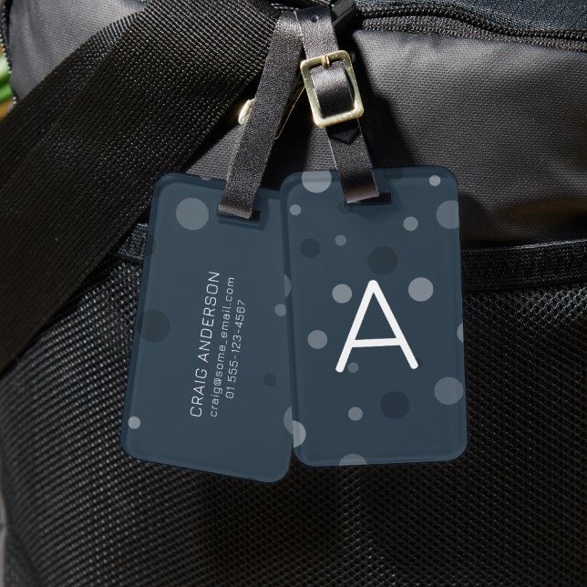 Etiqueta De Bagagem Marinho - Pontos azuis Pop (Criador carregado)