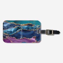 Mármaco Dourado azul-roxo-turquesa