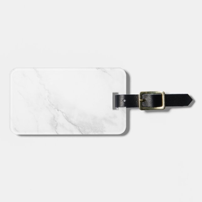 Etiqueta De Bagagem Mármore Branco (Frente Horizontal)