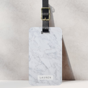 Etiqueta De Bagagem Mármore branco moderno Tag personalizado da