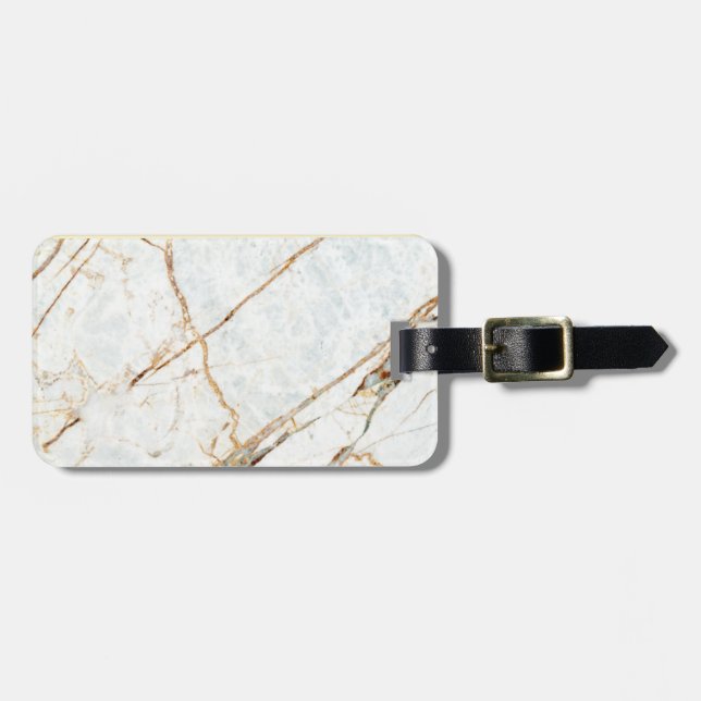 Etiqueta De Bagagem Mármore (preto & branco) (Frente Horizontal)
