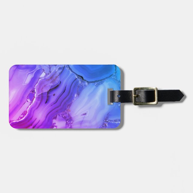 Etiqueta De Bagagem Mármore Roxo Exótico (Frente Horizontal)
