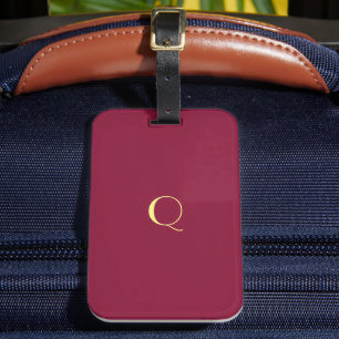 Etiqueta De Bagagem Maroon branco - adicionar monograma