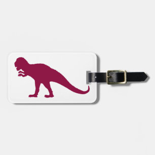 Etiqueta De Bagagem Maroon Dinosaur