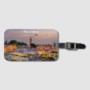 Etiqueta De Bagagem Marrakesh, Marrocos - Praça Jemaa el Fnaa