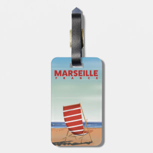 Etiqueta De Bagagem Marselha França viagens vintage