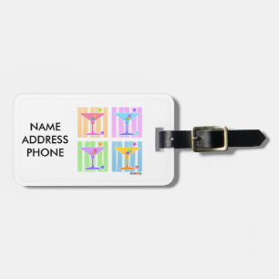 ETIQUETA DE BAGAGEM MARTINIS PASTEL DO POP ART