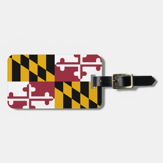 Etiqueta De Bagagem Maryland Flag (Frente Horizontal)