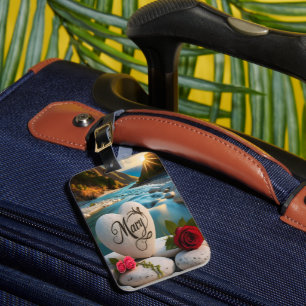 Etiqueta De Bagagem Mary's Heart stone Sunset