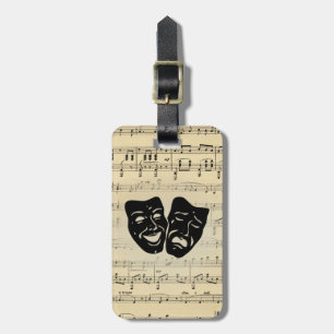 Etiqueta De Bagagem Máscaras antigas da música e do teatro
