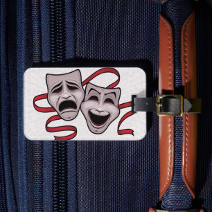 Etiqueta De Bagagem Máscaras De Teatro De Comédia E Tragédia