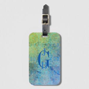 Etiqueta De Bagagem Máscaras do verde azul Ombre
