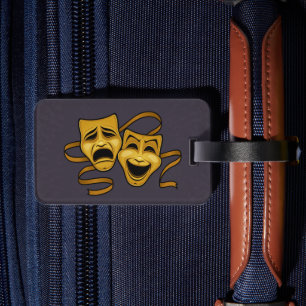 Etiqueta De Bagagem Máscaras Douradas De Comédia E Teatro De Tragédia