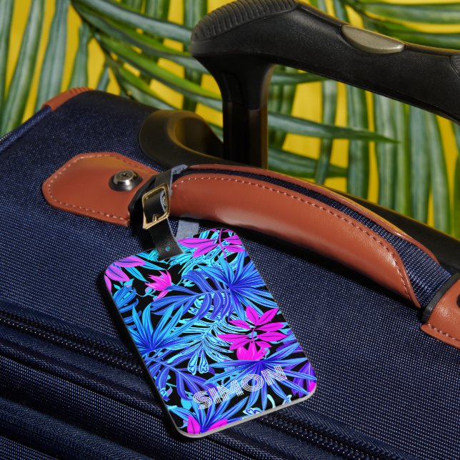 Etiqueta De Bagagem Masculine Tropical Havaiana (Frente Insitu 1)