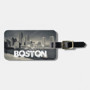 Etiqueta De Bagagem Massachusetts, Boston, edifícios Wharf de Rowe