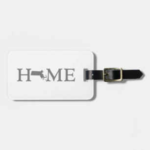 Etiqueta De Bagagem Massachusetts Home Map - Letra Word Art