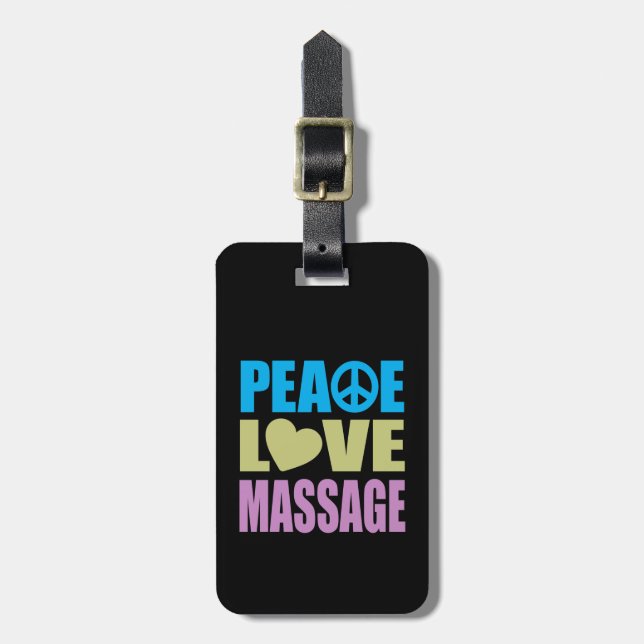 Etiqueta De Bagagem Massagem de Paz e Amor (Frente Vertical)